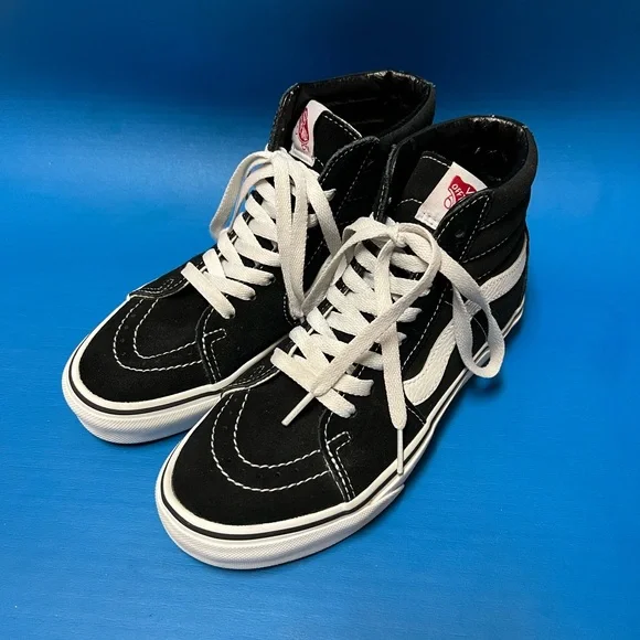 Vans | Shoes | Vans Sk8 Hi Top Black Suede Canvas Skate  display picture 3